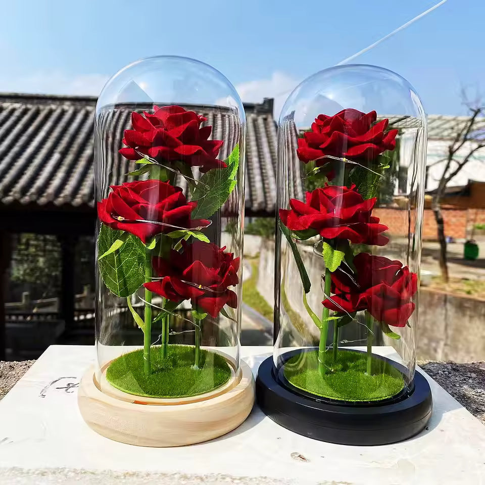 LED galaxie trois roses fleurs artificielles