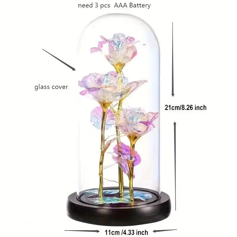 Fleur de rose arc-en-ciel lumineuse