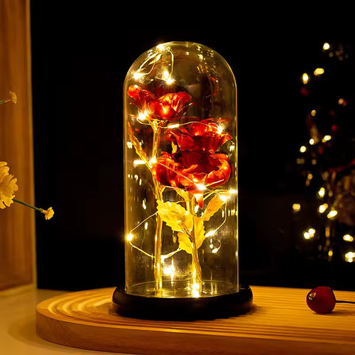 Fleur de rose arc-en-ciel lumineuse